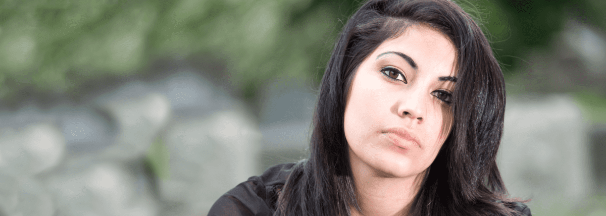 Woman looking into camera